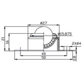 Ball Transfer Unit, 15.875 mm, with mounting holes