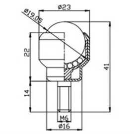 Ball Transfer Unit, 19.05 mm, with M6 threaded end