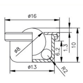 Ball Transfer Unit, 8 mm, with flange