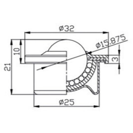 Ball Transfer Unit, 15.875 mm, with flange