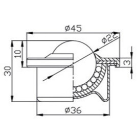 Ball Transfer Unit, 22 mm, with flange