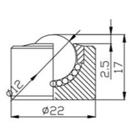 Ball Transfer Unit, 12 mm, flush mounted