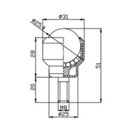 Ball Transfer Unit, 25.4 mm, with M8 threaded end