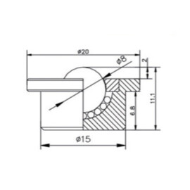 Schwerlast-Kugelrolle, 8 mm, mit Flansch, für schwere lasten