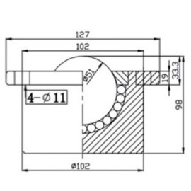 Ball Transfer Unit, 51 mm, with mounting holes and flange