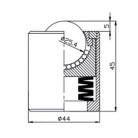 Ball Transfer Unit, 25.4 mm, with spring, for heavy load