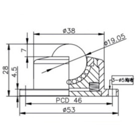 Ball Transfer Unit, 19.05 mm, with mounting holes, flange and spring, for heavy load