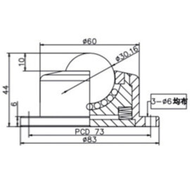 Ball Transfer Unit, 30.16 mm, with mounting holes, flange and spring, for heavy load