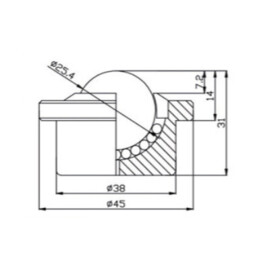 Ball Transfer Unit, 25.4 mm, with flange, for heavy load, all stainless steel