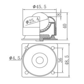 Ball roller (ball transfer unit), 25.4 mm, with mounting holes in base plate